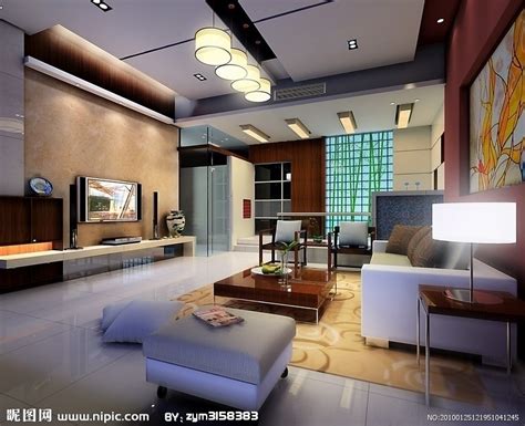 家居设计客厅效果图设计3D图片高清图片下载_红动网