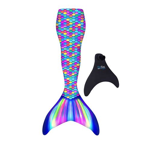 Buy Fin Fun Rainbow Mermaid Fin with Monofin and Cover for Safe ...