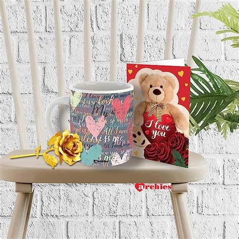 Buy Archies Love Valentines Printed Ceramic Coffee Mug 350 ml Microwave ...