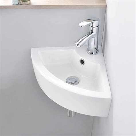 VASOYO Small Corner Bathroom Sink - White Triangle India | Ubuy