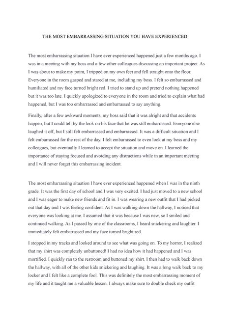 THE MOST Embarrassing Situation YOU HAVE Experienced - THE MOST ...