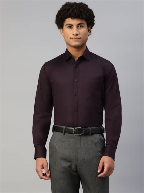 Shop Maroon Full Sleeve Regular Fit Shirt – Donvino