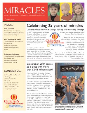 Fillable Online geisinger MIRACLES - Geisinger Health System ...