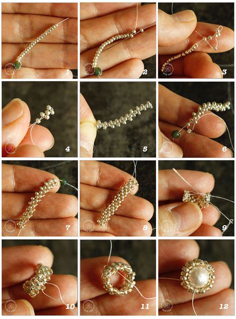 Image result for Beaded Flower Ring Tutorial