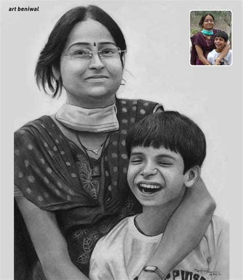 Custom Couple Portrait from Photo – A Handmade Romantic Gift – Art Beniwal