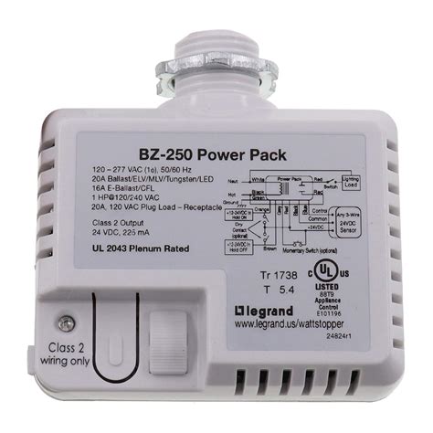 WattStopper BZ-250 24Vdc 120-277V Lighting Plug Load Flex Control Power ...