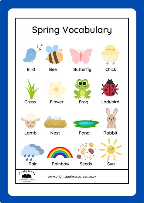 Image result for Spring Vocabulary Worksheet PDF