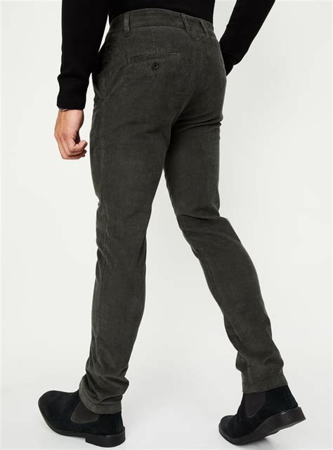 Buy Men Slim Fit Corduroy Flexi Waist Chinos Online at just Rs. 1499.0 ...