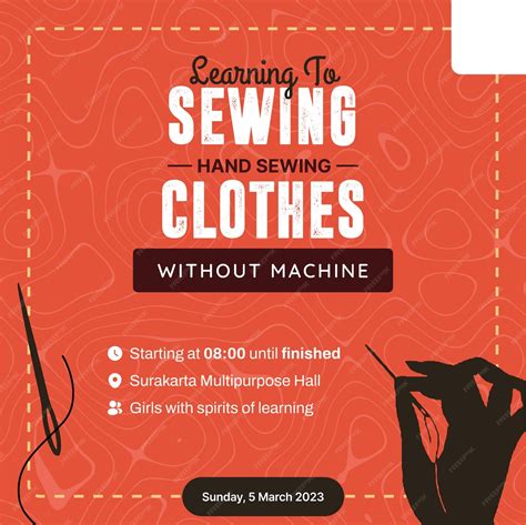 Sewing workshop social media poster design | Premium Vector