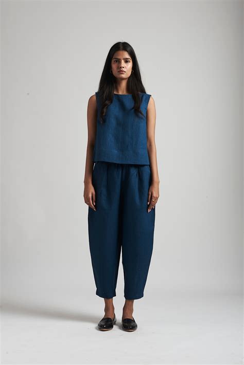 Indigo Linen Lounge Overlay Set – Saphed