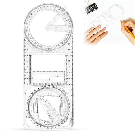 GLUN® Math Teaching Draft Ruler, Pack of 1 Geometric Ruler for School ...