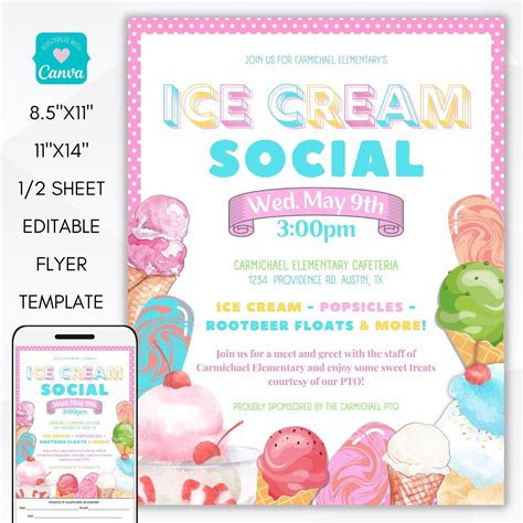 Ice Cream Social Flyer Ideas