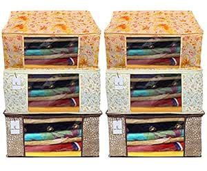 Kuber Industries Metalic Printed 6 Piece Non Woven Fabric Saree Cover ...