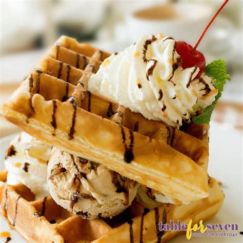 Belgian Waffles With Ice Cream