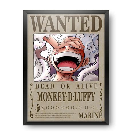 MCSID RAZZ Paper-One Piece-New 3B. Wanted Monkey D Luffy Design A4 Size ...