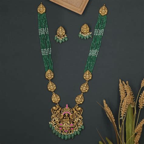 Traditional Lakshmi Peacock Long Haara with Divine Characters – Sudha ...