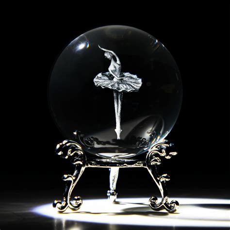 HDCRYSTALGIFTS 3D Laser Engraved Ballerina Dancing Crystal Ball ...