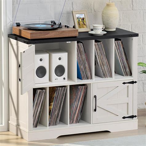 Amazon.com: Joaxswe Large Record Player Stand with Vinyl Storage Up to ...