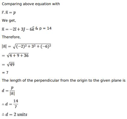 Find the length of perpendicular from the origin to the plane