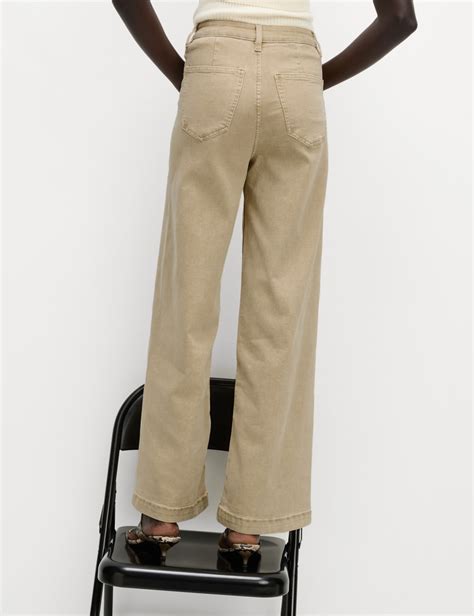 High Waisted Wide Leg Ankle Grazer Jeans | M&S Collection | M&S