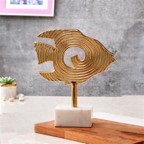 CraftVatika Metal Fish Vastu Statue Showpiece for Home Decor, Fish ...