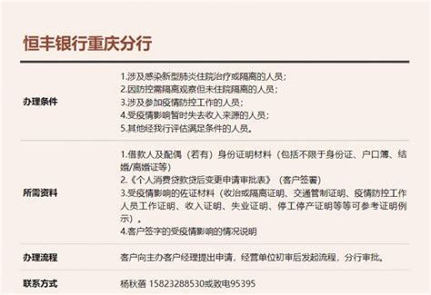 恒丰银行重庆分行个人住房贷款延期还本付息政策_房家网