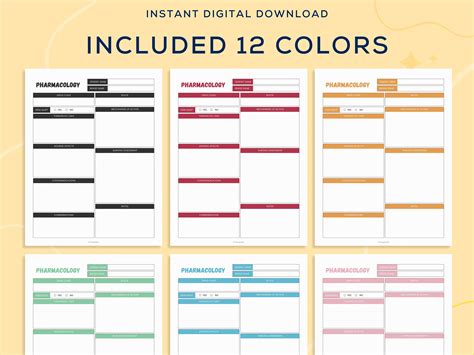 Buy Pharmacology Drug Template, Nursing Student Pharmacology Template ...