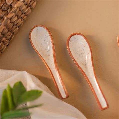 Shwet Ceramic Spoon Set of 2 Amalfiee Ceramics spoons
