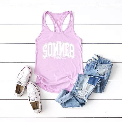 Simply Sage Market Varsity Summer Vibes Cursive Racerback Tank