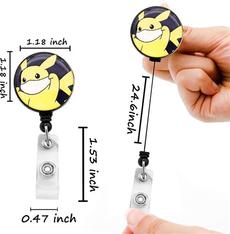 Buy Pikaqiu Retractable ID Card Badge Holder with Alligator Clip ...