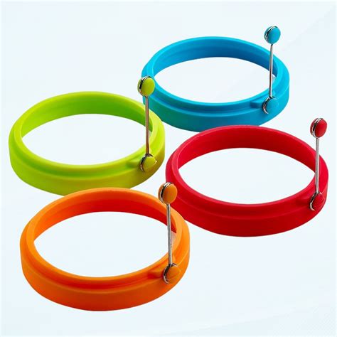 Silicone Fried Egg Mold Rings - Pancake Mold, Set of 4 - One of Each ...