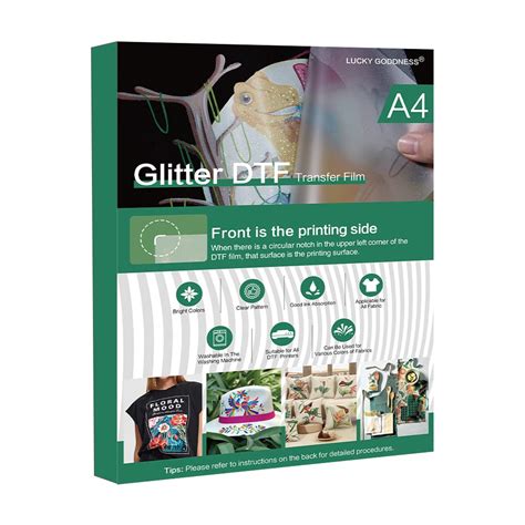 Glitter DTF Transfer Film A4 Printable Matte Iron-On Heat Transfer ...