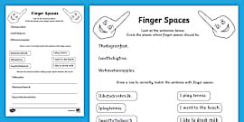 Mark My Work! Finger Spaces