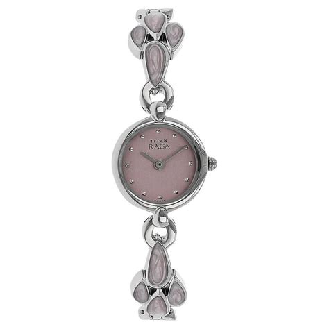 Buy Online Titan Raga Pink Dial Women Watch With Metal Strap ...
