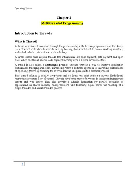 Chapter 2 BCA OS: Multithreaded Programming & Thread Management Notes ...