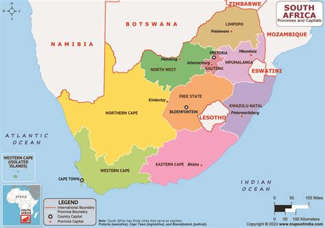 South Africa Provinces and Capitals List and Map | List of Provinces ...