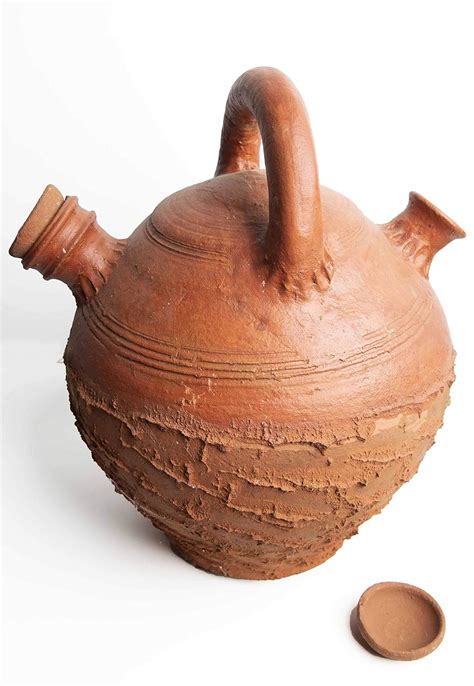 Tribal Culture Clay Surahi/Surai/Clay Jug with Lid/Water Cooler/Brown ...