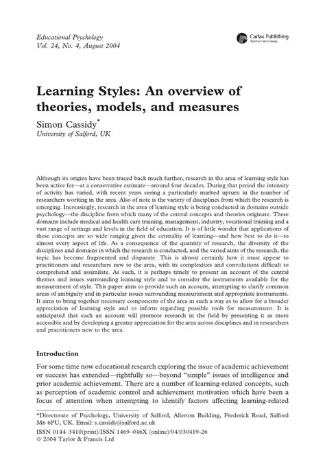 Image result for Learning Style Theories