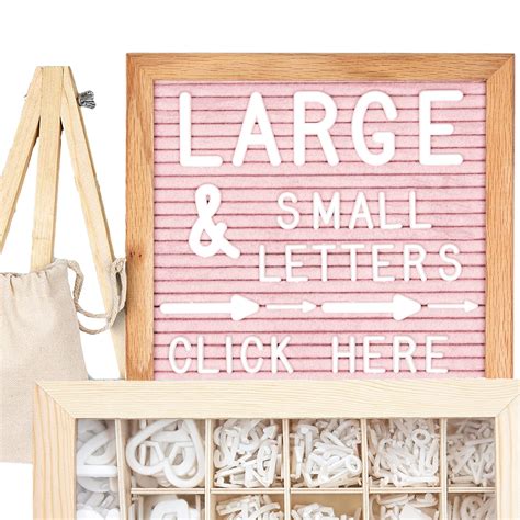 Buy Little Hippo Pink Felt Letter Board Sign 10x10 Inch with 690+ PRE ...