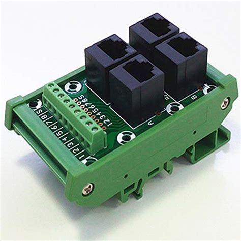 3NH® Din Rail Mount Rj45 Module,Rj45 8P8C Jack 4-Way Buss Breakout ...