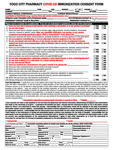 Fillable Online CONSENT FORM ((Link to Implementing a vaccination ...