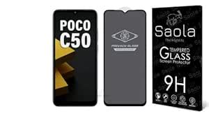 Saola Ultra Privacy Tempered Glass For Poco C50 Smartphone(Pack Of 1 ...