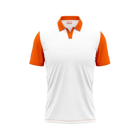 Plain Polo neck White Orange Tshirt – Next Print