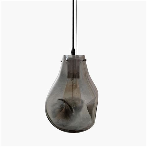 Buy HOMESAKE Grey Organic Teardrop Glass Pendant Light from Homesake at ...
