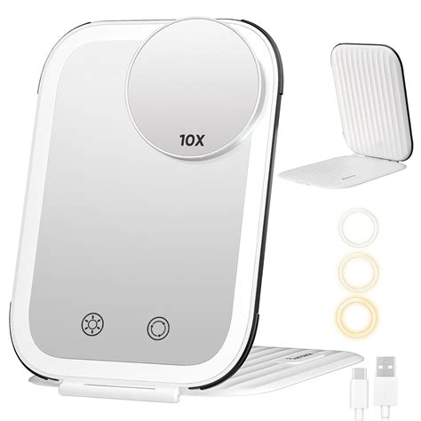 Amazon.com: FUNTOUCH Rechargeable Travel Makeup Mirror with Lights and ...
