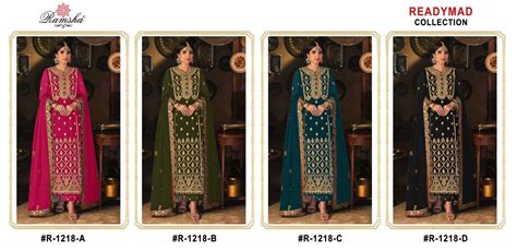 RAMSHA R 1218 GEORGETTE HEAVY EMBROIDERED READY MADE PAKISTANI SUITS AT ...