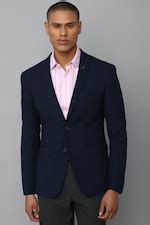 Buy Men Navy Slim Fit Solid Formal Blazer Online - 789857 | Allen Solly
