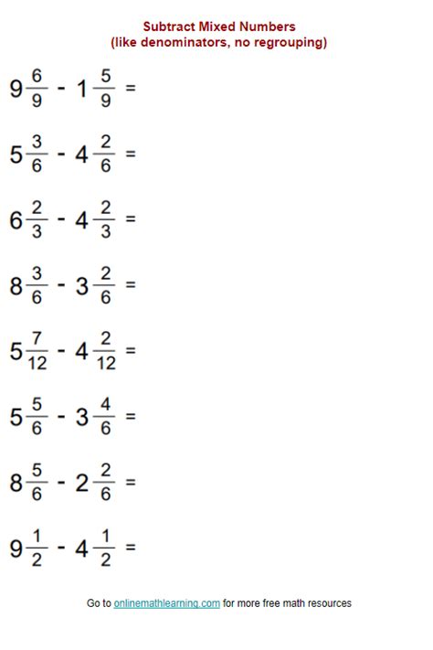 Image result for Adding Mixed Numbers Like Denominators