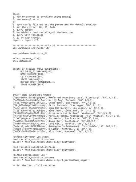Image result for Snowsql Batch File Example