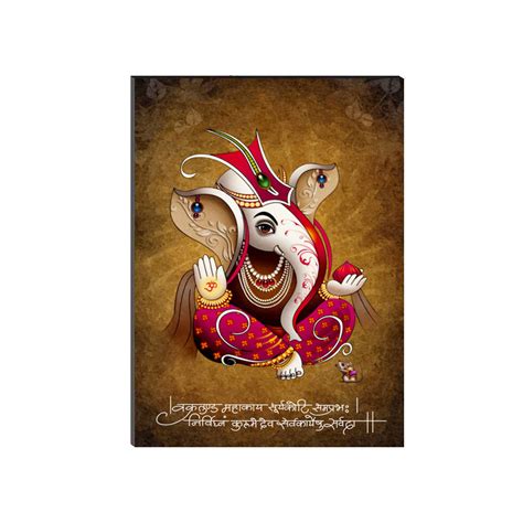 6MM MDF Lord Ganesha Satin Matt Texture UV Art Painting - eCraftIndia ...